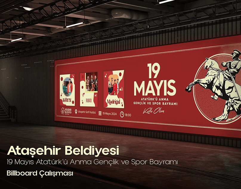 Ataşehir Belediye 19 Mayıs Billboard Tasarımı — Behance proje kapağı